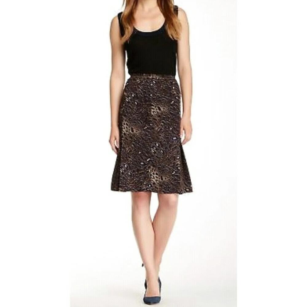 Tory Burch Animal Print Knee Length Skirt leopard print cheetah XS